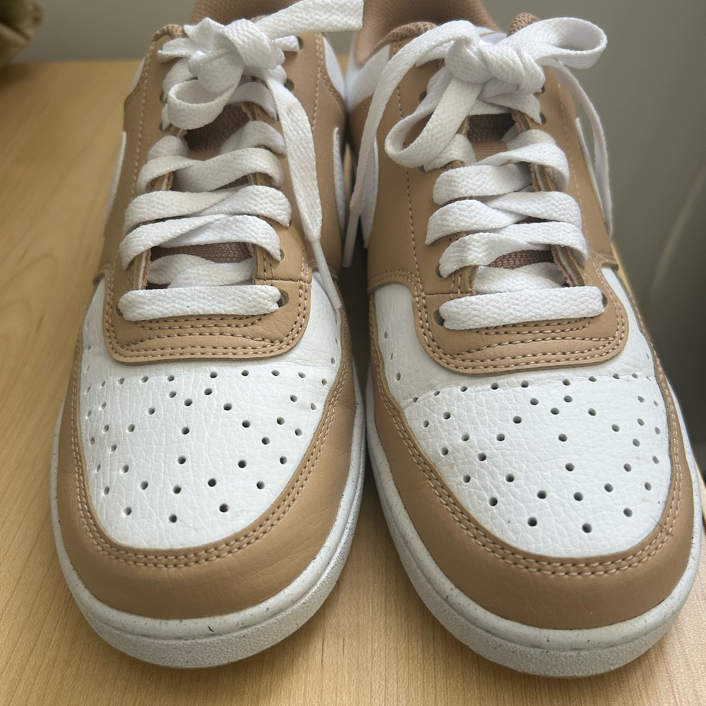 Nike White and Tan Athletic Shoes